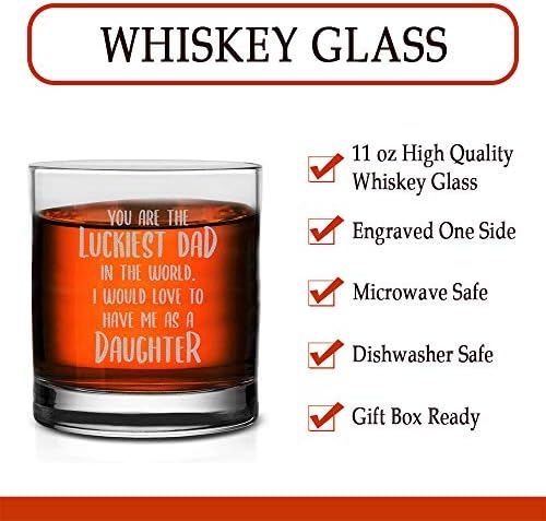 Veracco Você é o pai mais sortudo do mundo, eu adoraria me ter como filha - Whisky Glass - Presentes de aniversário engraçados Presentes