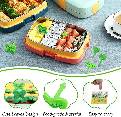 Picks de comida para crianças, Dremisi 16pcs Mini palhetas de comida de folha para bento box fofo bento escolhe kawaii plástico