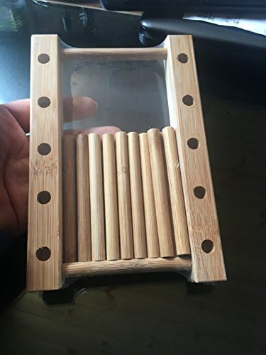 Prato de prato de bambu secagem rack rack rack colapsível escorriador de prato de madeira drenboard stand stand com 4 slot,