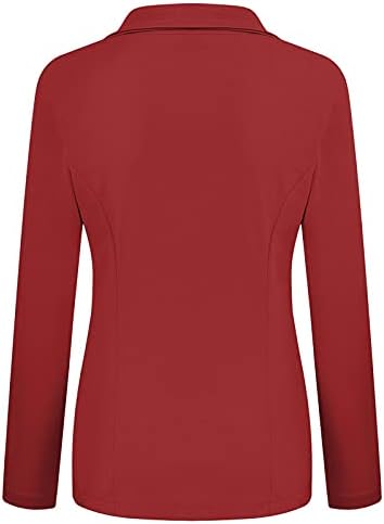Mulheres femininas tops para a primavera 2023 bolsos dianteiros Cardigan Terno formal Tops básicos da blusa de manga