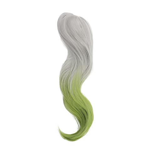 Nuoqi Nahida Cosplay Genshin Wig Green Wig com Bangs Rail Synthetic Wigs Elf Ears + Wig Cap