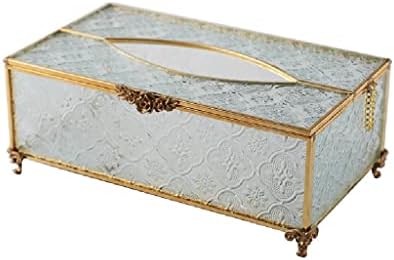 Sxnbh Gold Stroke Celofane Caixa de tecidos Caixa de cobre Decorativa Decoração de caixa de armazenamento esculpida