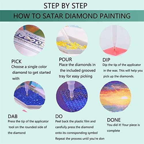 Kits de pintura de diamante DIY 5D para adultos, pinturas de bordados de broca completa de broca de broca de strass com pintura de