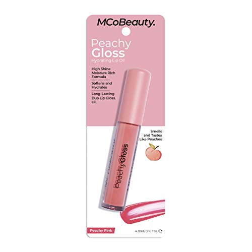 McOBeauty Peachy Gloss Hydrating Lip Oil - Fórmula rica em umidade de alto brilho - amolece e hidrata os lábios secos e rachados