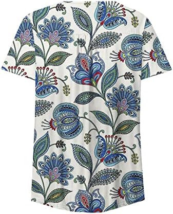 Túnicas de impressão floral para mulheres solteiras de barriga camiseta gorny camiseta de verão de verão casual