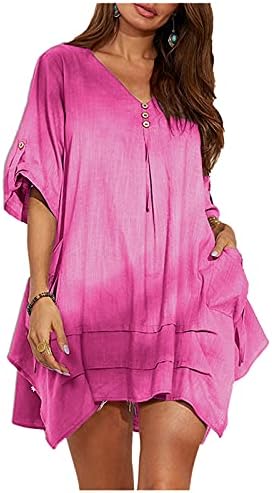 Yubnlvae moletons tie-dye plus size verão no verão casual relaxado sem mangas o moletons de pescoço para mulheres leves