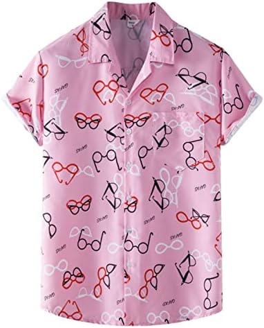 Camisas para homens, camisas masculinas havaianas com camisas florais de bolso de manga curta