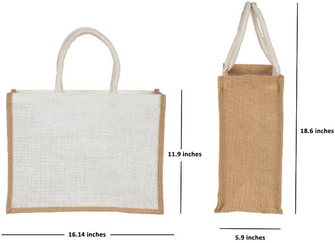 Presente de Yogi - Celebrando Multi Pack de Saúde | 5 sacos | Saco de juta branca + bolsa de juta marrom para pacote