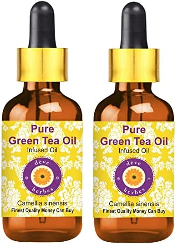 Deve Herbes Pure Green Tea Oil com gotas de vidro infundido 100ml x 2