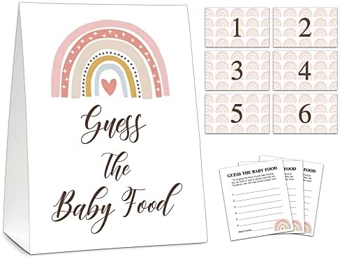 Boho Rainbow Baby Shower Games, acho que o jogo de chá de bebê com comida para menino, gênero, jogos de revelação, decorações