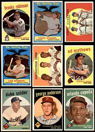 1959 Topps Baseball Complete Conjunto Ex/Mt