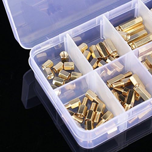 Parafuso 120pcs/conjunto de coluna de cobre Kit de coluna de isolamento m3 machos staneff spacer spacer placa de