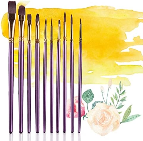 N/A 10pcs/conjunto Aquarela Baincho de caneta Pincéis de cabelo de nylon Brush de pintura a óleo de artista para arte profissional
