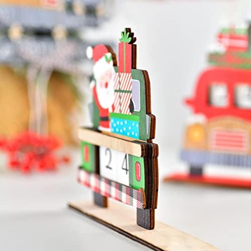 1 Número do conjunto de calendários de mesa do Papai Noel Blocks Claus Blocks Ornament Holiday for DIY Tree Calendar