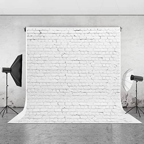 Huayi 8x8ft grande branco de tijolo cinza fotografia de parede de pano de fundo decoração modelos de vídeo em vinil.