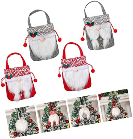 PretyZoom 4pcs envelhecidos pendurados d bolsa de bolsas bolsas de design para decoração decorações de férias de árvore festas