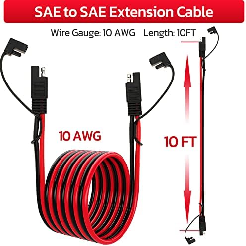 Cabo de extensão 10AWG SAE 10 Beda SAE para SAE Extension Cord com dois conectores de ponta para o Solar RV Automotive