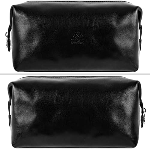Time Resistance Leather higienetry Bag Case Cosmética Kit Classy DOPP italiano