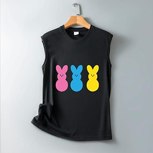 Camisa fofa de estampa de coelho para meninas adolescentes casuais engraçados coloridos tanques gráficos Tops Tops Camiseta