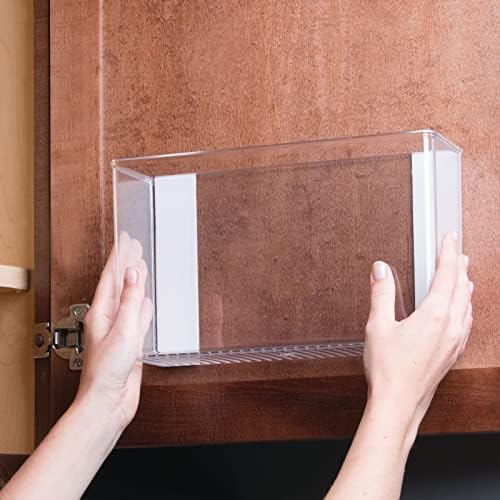 MDESIGN adesivo plástico Mount Storage Organizer Recipiente para cozinha ou despensa Organização da parede - suporte