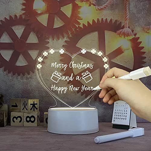 Luz de decoração com gravidade com caneta LED Night Light Note Board Message Board With Pen Message Board Lamp Wood Table Lamp Night