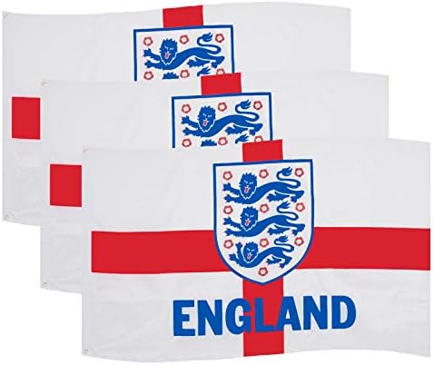 Inglaterra FA Official Soccer Gift 3 Leões 5x3ft 3 Bandeira corporal de pacote Crest