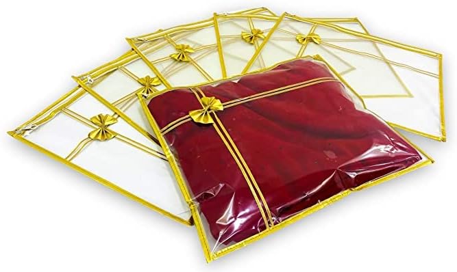 MC transparente saree / terno embalando 10 peças saree tampa / saree saco organizador para armazenamento ou presente de