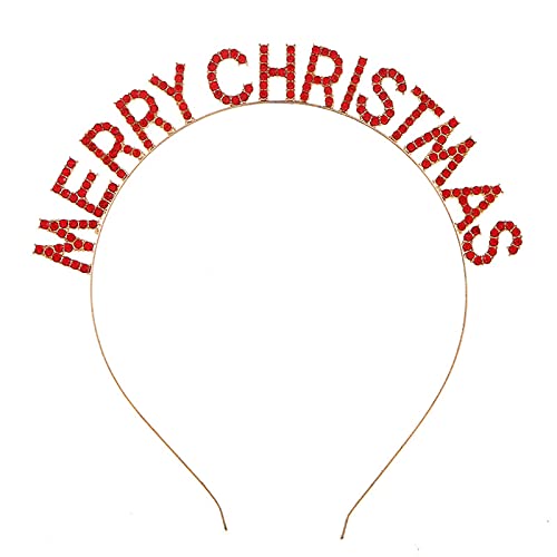 Mllxon Feliz Natal Bandas de cabeça Rhinestone Christmas Bandas de cabeça de Natal Cristal Hair Hair Hoop Chela