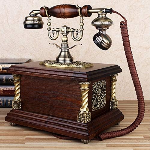 Telefone antiquado retrô Retro rotativo telefonia telefone fixo telefone, telefone com fio para casa e decoração, Brown Brown