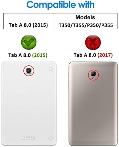 Jetch Case for Samsung Galaxy Tab A 8,0 polegadas 2015 Tablet, capa inteligente com recurso de sono/vigília automático