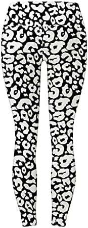 Leggings de ioga de cintura feminina estampa de leopardo amanteigado de cintura alta de cintura alta de cintura alta