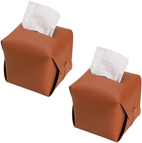 Coolyouth Leather Tissue Caixa de lapidação retangular e quadrada de 2 PCs, dispensador de caixa de papel de papel