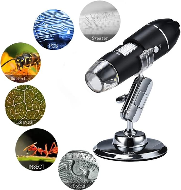 【Upgrade】 Microscópio USB Microscópio digital 0-1600X Microscópio Câmera portátil Microscópio portátil portátil com