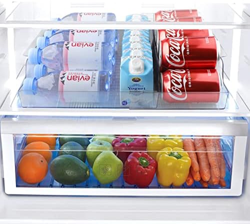 Otvafava refrigerador refrigerador pode organizador, dispensador de bebida expansível para bebidas para geladeira, freezer, armários, bancada, despensa - mantém até 27 latas de plástico transparente