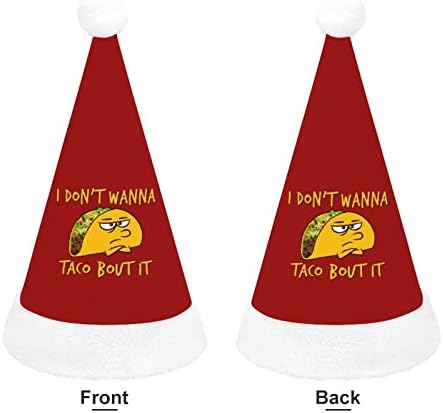 Eu não quero taco but It chapéu chapéu macio de pelúcia gorro engraçado para festa festiva de ano novo de natal