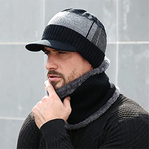 Slnfxc Winter Beanies Scondf Set para homens chapéu de chapéu de gorro masculino Caps de cachecol de lã Balaclava