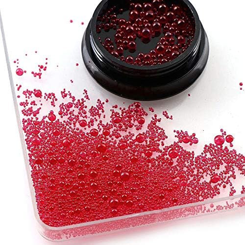 TTNDSTORE 1 Caixa Tamanho da mistura 0,6-3mm Mini Caviar contas de fundo colorido colorido rosa de vidro de vidro de vidro para DIY gel UV 3d Decorações de arte de unhas - 7