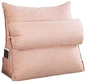 PDGJG Triângulo Backrest Cushion linho de algodão Decoração de escritório para almofadas de sofá Cama Restre Reading de travesseiro
