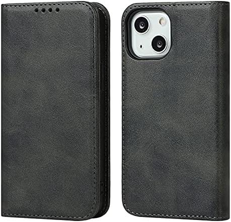 Caixa de carteira de couro premium de Zouzt para iPhone 13 5G, capa Folio com fechamento magnético/slots de recurso/cartão de