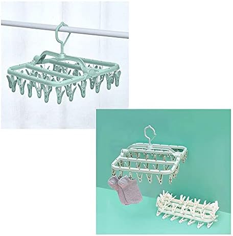 RadeFasun Clip e gotejamento de gotejamento com 32 clipes Golpe de plástico gancho portátil dobrável rack rack de bebê