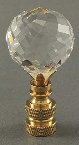 Finial de lâmpada de 30 mm de bola de cristal com escolha de acabamentos de base - 2 polegadas de altura