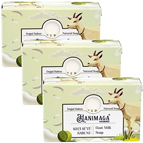 Hanimaga Akdeniz Goat Milk Bar Soap para pele e bebês sensíveis, vitamina A, nutritiva, amolecimento, removendo pontos pretos