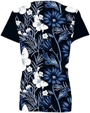 Sorto Yubnlvae Relaxado Plus Tlue ​​Sleeve Mulher Camista Quadrada Pescoço Pescoço leve Trendy Casual Graphic Summer