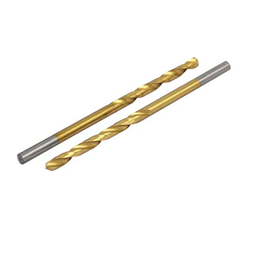 Aexit 2,6 mm Diadutora de ferramentas de diâmetro 57 mm de comprimento Titanium 2 Fluto Broca de broca reta Twist Drill Bit 20pcs Modelo: 55AS405QO314