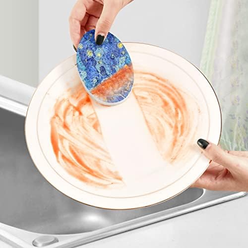 Alaza Starry Night Sky Art pintando esponjas de cozinha de esponja natural para louça para louça para lavar o banheiro e a limpeza