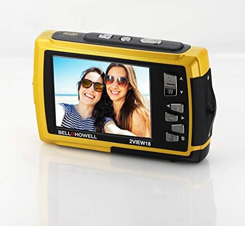 Bell+Howell 2View 18.0MP HD Screen dupla Subwater Digital & Video Camera, 2.7 , Amarelo