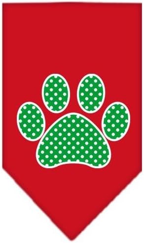 Mirage Pet Products Green Swiss Dot Paw Screen Prinha Bandana para animais de estimação, pequeno, vermelho