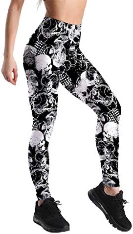 Leggings de caveira de açúcar feminino de honeystore