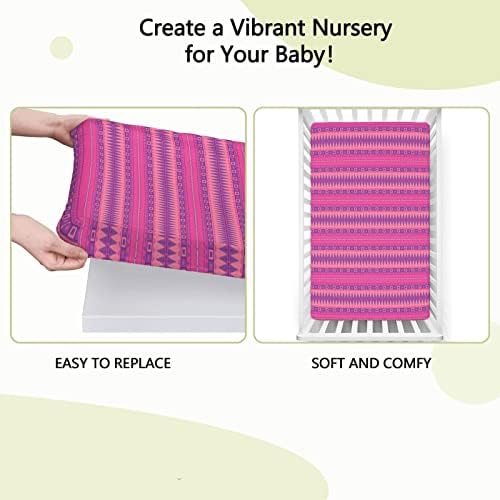 Folhas de mini-berço com tema tribal, lençóis portáteis de mini berços de berço de colchão de colchão de garotos ou garotas