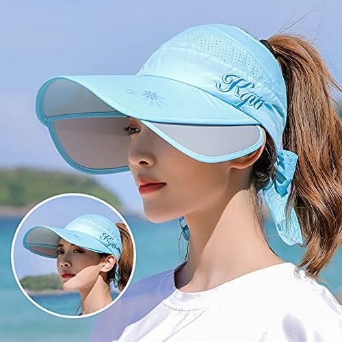 Chapéu de viseira de borda retrátil para mulheres esportivas de sol ar ampla abordagem de proteção UV Praia Sun Hats Mulheres